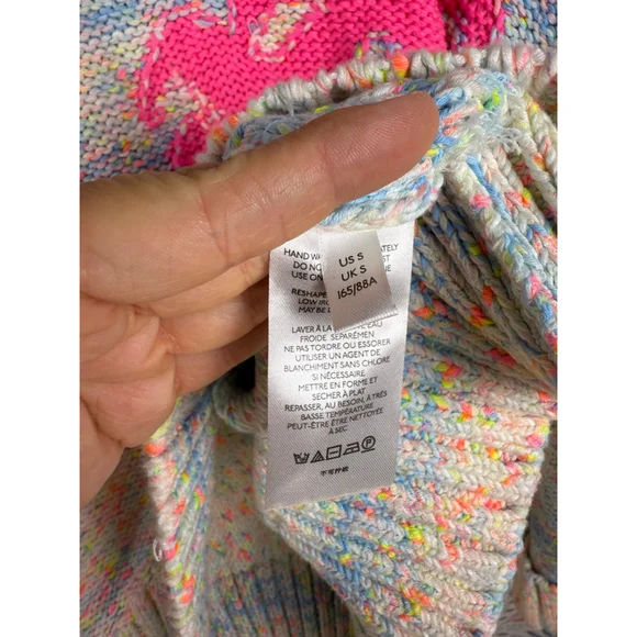 Anthropologie Palm Tree Boat Neck Sweater Multicolor Knit Coastal Women’s Small - Picture 6 of 8